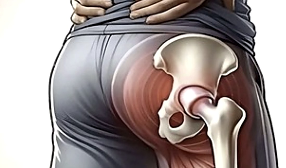 Anatomische illustratie van heup en bekken